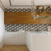 Abstrakti taustakuva keittiön seinien suunnittelussa