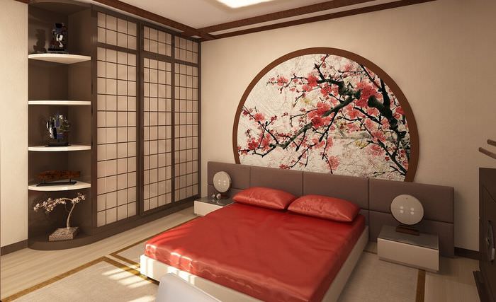 Sovrum i japansk stil i ett panelhus