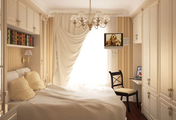 Pastellisävyjä käytetään makuuhuoneen sisustamiseen Provencen tyyliin.