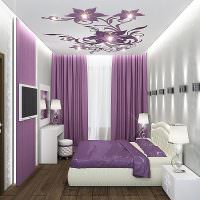Лилав цвят в интериора на спалнята