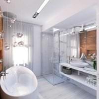 smukt badeværelse med bruser i lyse farver billede