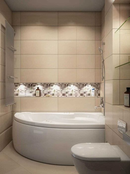 опция за красив стил на баня с ъглова вана