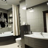idén om en vacker badrumsdesign med ett hörnbadfoto