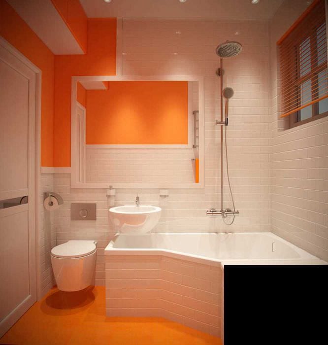 אפשרות לעיצוב חדר אמבטיה יפה עם אמבטיה פינתית
