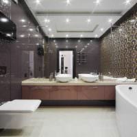 alternativ för en ovanlig design av ett badrum med hörnbadbild