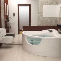 ideen om en moderne badestil med et hjørnebadfoto