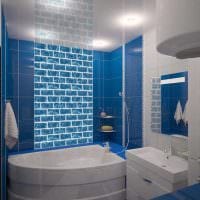 alternativ för en ljus stil i ett badrum med ett hörnbadbild
