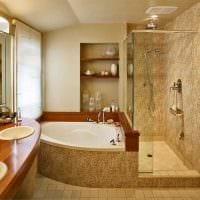 tanken på en vacker stil i ett badrum med ett hörnbadkar bild
