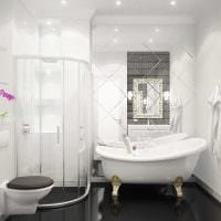 η ιδέα ενός όμορφου εσωτερικού μπάνιου σε ασπρόμαυρη φωτογραφία