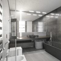 η ιδέα ενός όμορφου εσωτερικού μπάνιου σε ασπρόμαυρες αποχρώσεις εικόνα