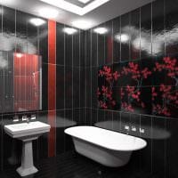 ιδέα ασυνήθιστου σχεδιασμού μπάνιου σε ασπρόμαυρη φωτογραφία