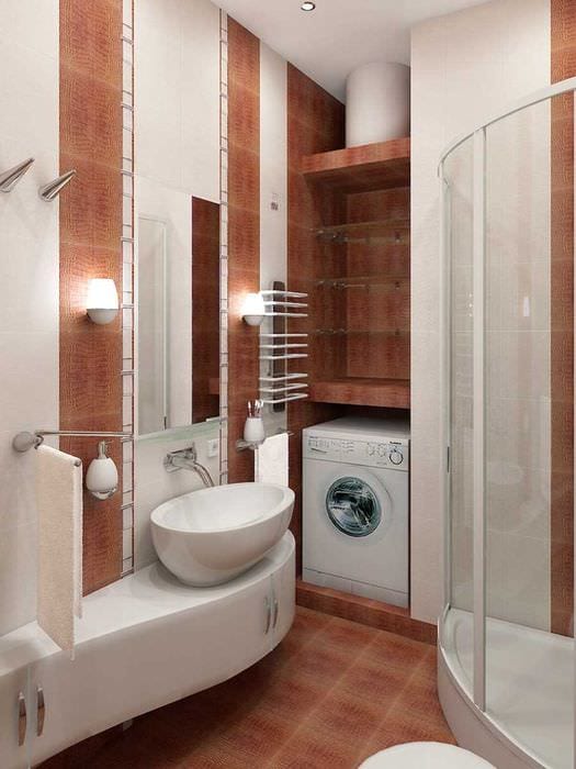 ideen om den usædvanlige stil på et badeværelse 2,5 kvm.