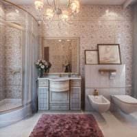 ajatus modernista kylpyhuoneen sisustuksesta 2,5 neliömetriä. kuva