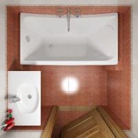 vaihtoehto epätavalliselle kylpyhuoneen suunnittelulle 2,5 neliömetrin valokuva