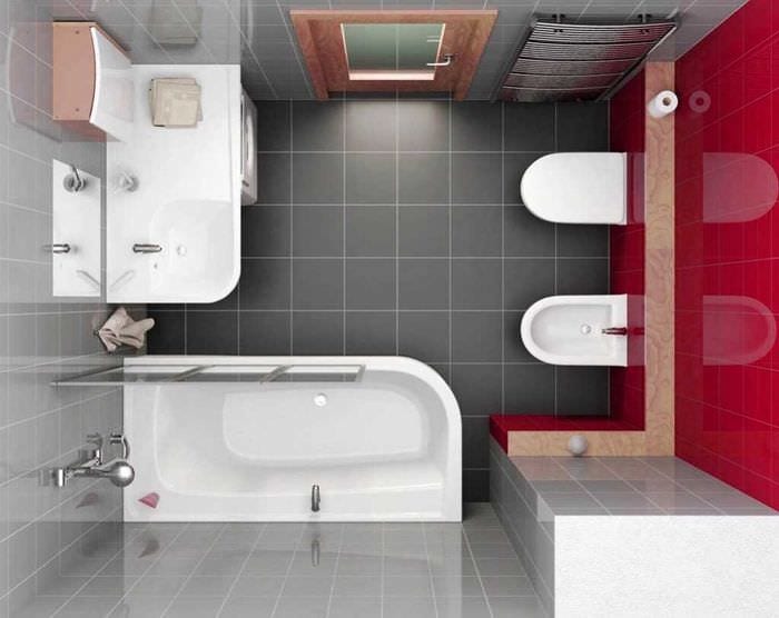 vaihtoehto kauniiseen kylpyhuoneeseen 2,5 neliömetriä