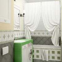 ajatus kauniista kylpyhuoneen suunnittelusta 2,5 neliömetrin valokuva