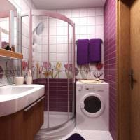 ajatus modernista kylpyhuoneen tyylisestä 2,5 neliömetrin kuvasta