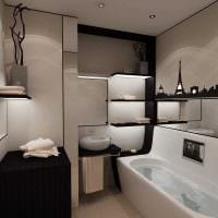 ajatus kylpyhuoneen epätavallisesta suunnittelusta 2,5 neliömetrin valokuva