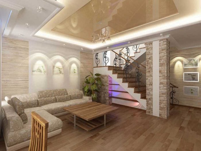 ideea unui frumos interior de living într-o casă privată