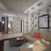 opțiunea unui design luminos al unui living într-o imagine a casei private