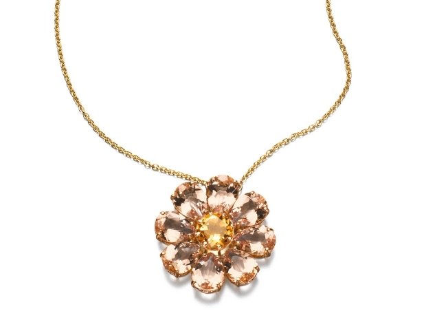 Dolce-Gabbana-kvinder-smykker-forgyldt-halskæde-vedhæng-blomst-form-ædelsten