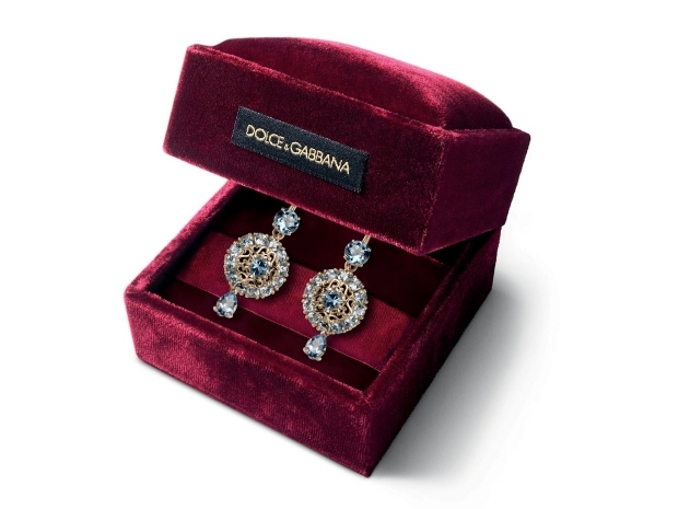 Dolce-Gabbana-kvinder-smykker-2014-guld-øreringe-akvamarin-filigran-dekorationer