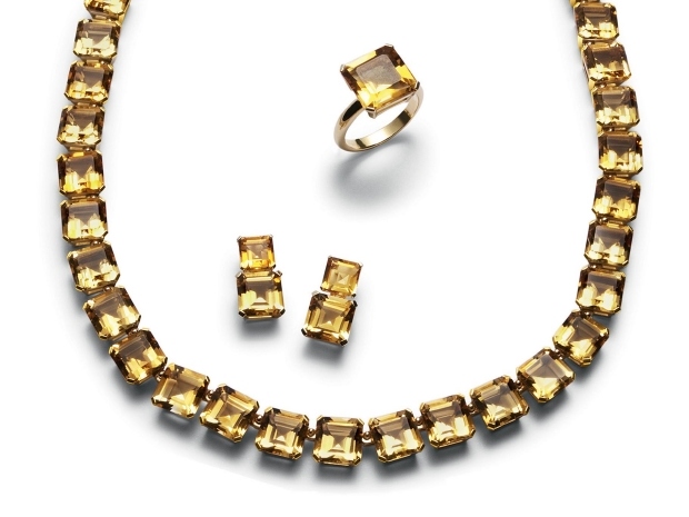 d- & amp; -g-luksus-smykker-kvinder-kollektion-2014-guld-ringe-halskæder-øreringe-citrin-ædelstene