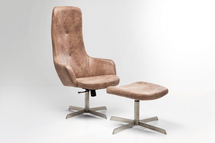 Design stol-høj lænestol-drejelig stål stel-Spacelab-vintage-KARE-DESIGN