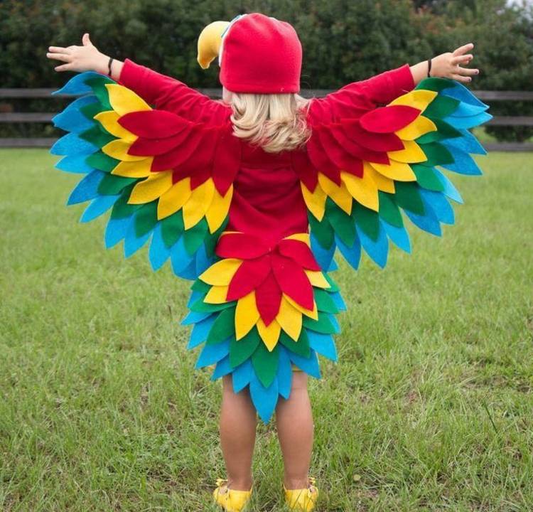 jungle-kostume-filt-papegøje-inspiration-kasket-næb