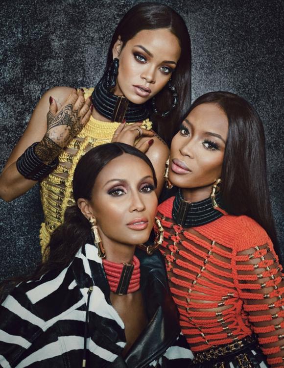 tre-modeller-med-sort-hår-Campbell-Rihanna-Iman