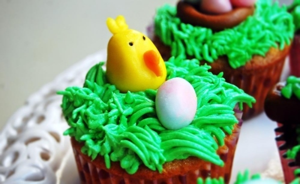 Chick Egg Cupcakes Green Coconut Grass Vanilla Kiks