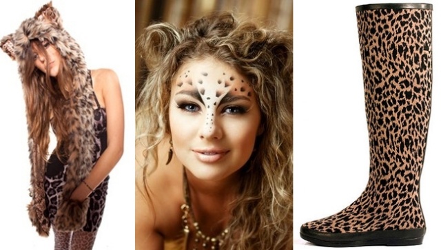 leopard kostume kvinder gør tilbehør hurtigt op