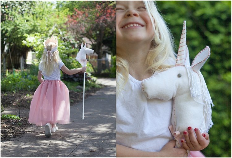 kostume enhjørning barn hvid prinsesse hock hest tinker