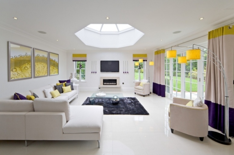 Indretning-grå-gul-moderne-stue-farveskema