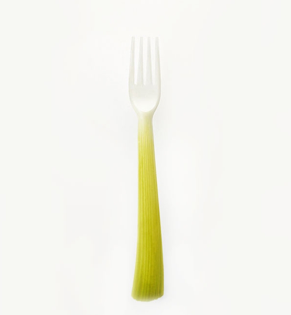 engangsbestikdesign af gaffelselleri lavet af bioplast