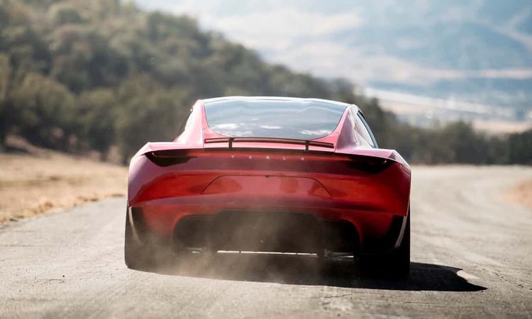 elektrisk sportsvogn tesla roadster designbil udsigt