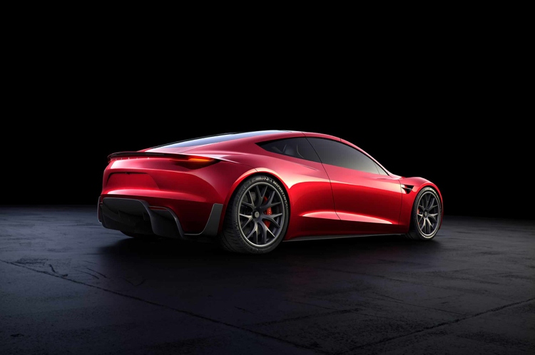 elektrisk sportsvogn tesla roadster porto rødt design