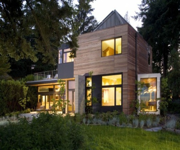 miljøvenlig arkitektur - hus i skoven
