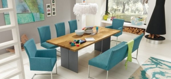 blå siddepladser spisestue møbler ved mønstring