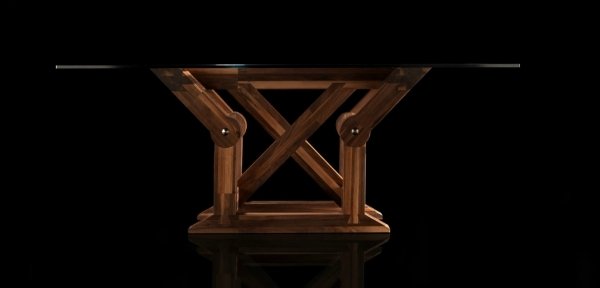 skrivebord design af paco camús bord med glasplade