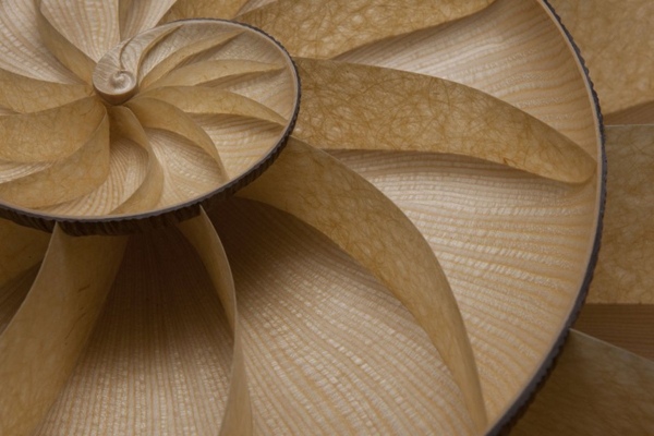 borddesign med spiralform i nautilusform