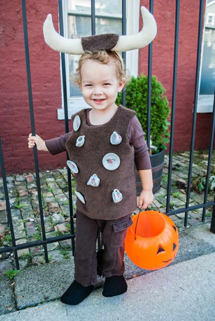 børn karneval kostumer ox hoerner brun vest halloween