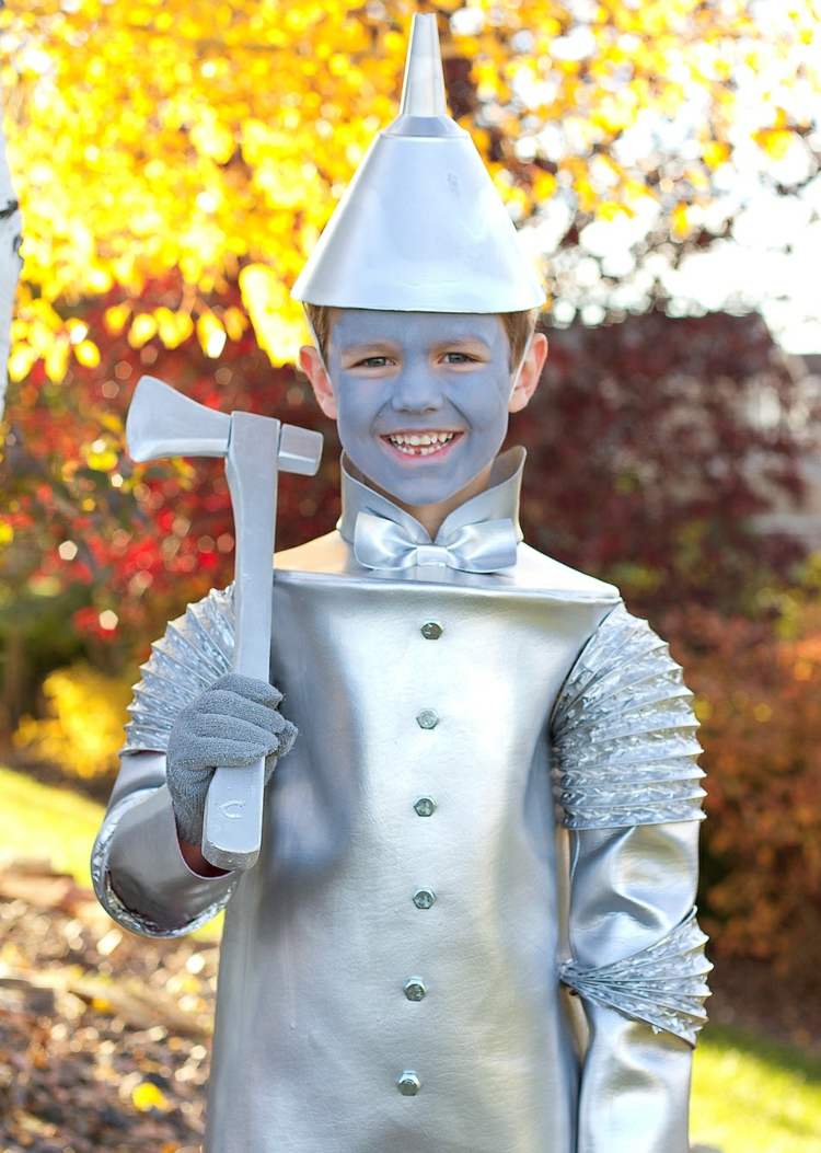 børn karneval kostumer tin mand sølv farve tryllekunstner oz