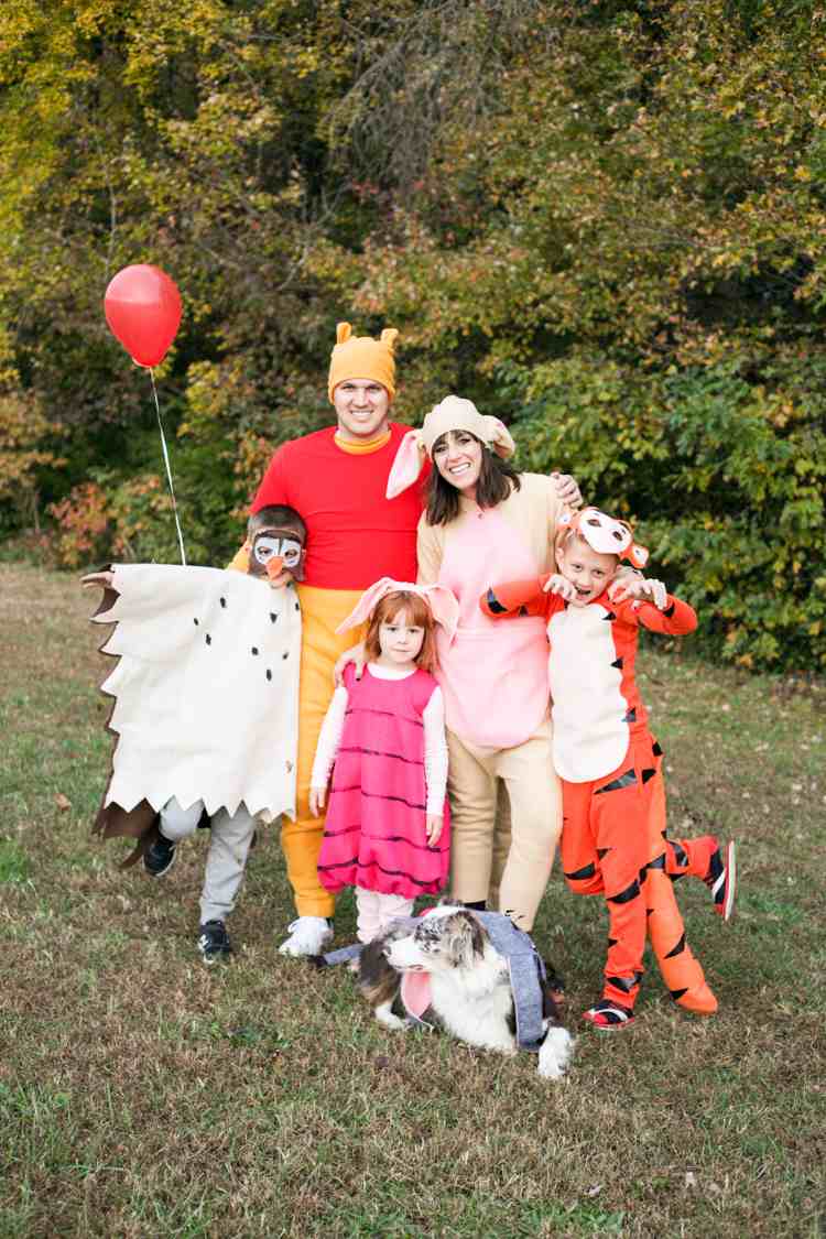 Winnie the Pooh familie kostume ideer til Mardi Gras og Mardi Gras