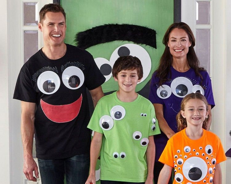 karneval-kostumer-hele-familien-monster-t-shirts-vrikke-øjne