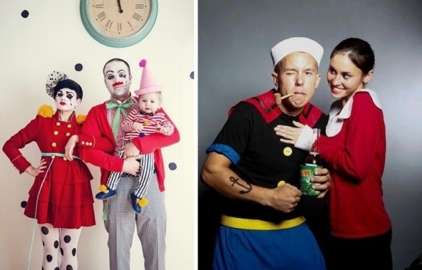 Familie kostumer makeup ideer-karneval sidste minuts tøj