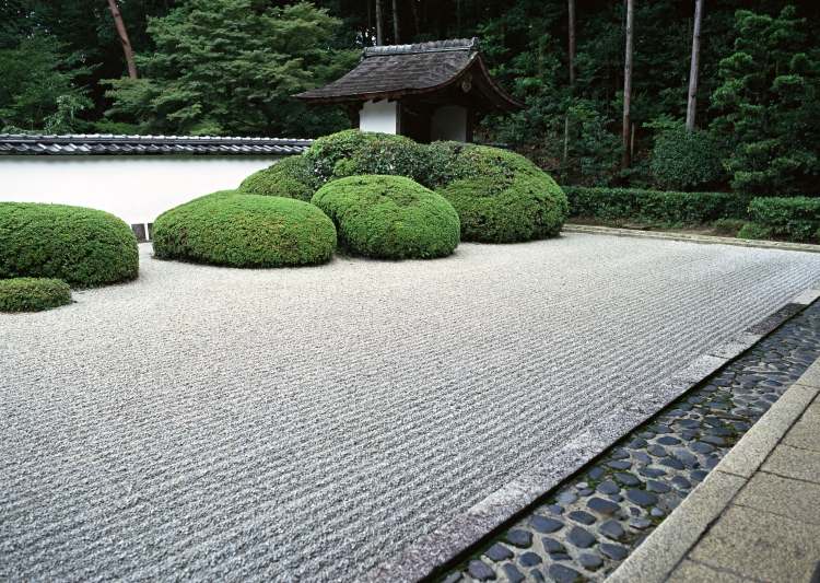 Feng Shui havedesign zen-følelse-gulve-stribe-mønster-rive-former