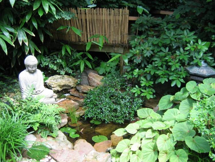 Feng Shui haven design dam-vand-lilje-sten figurer