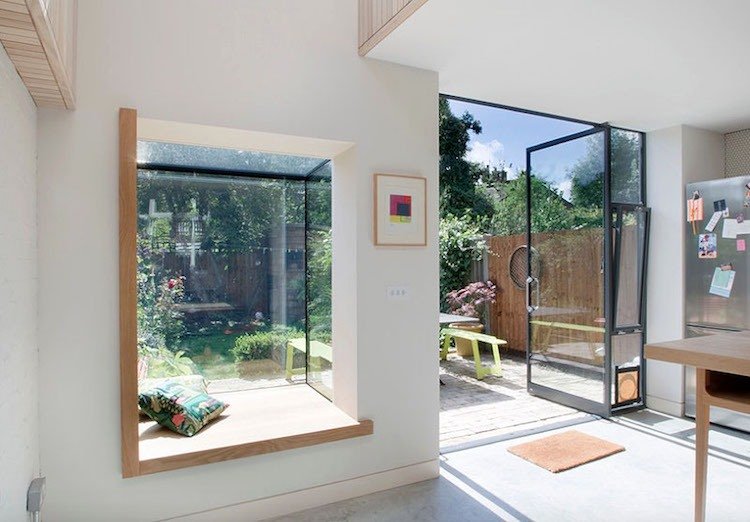 Vindueskarme til at sidde -moderne vindue sæde-hus-træ-karnap