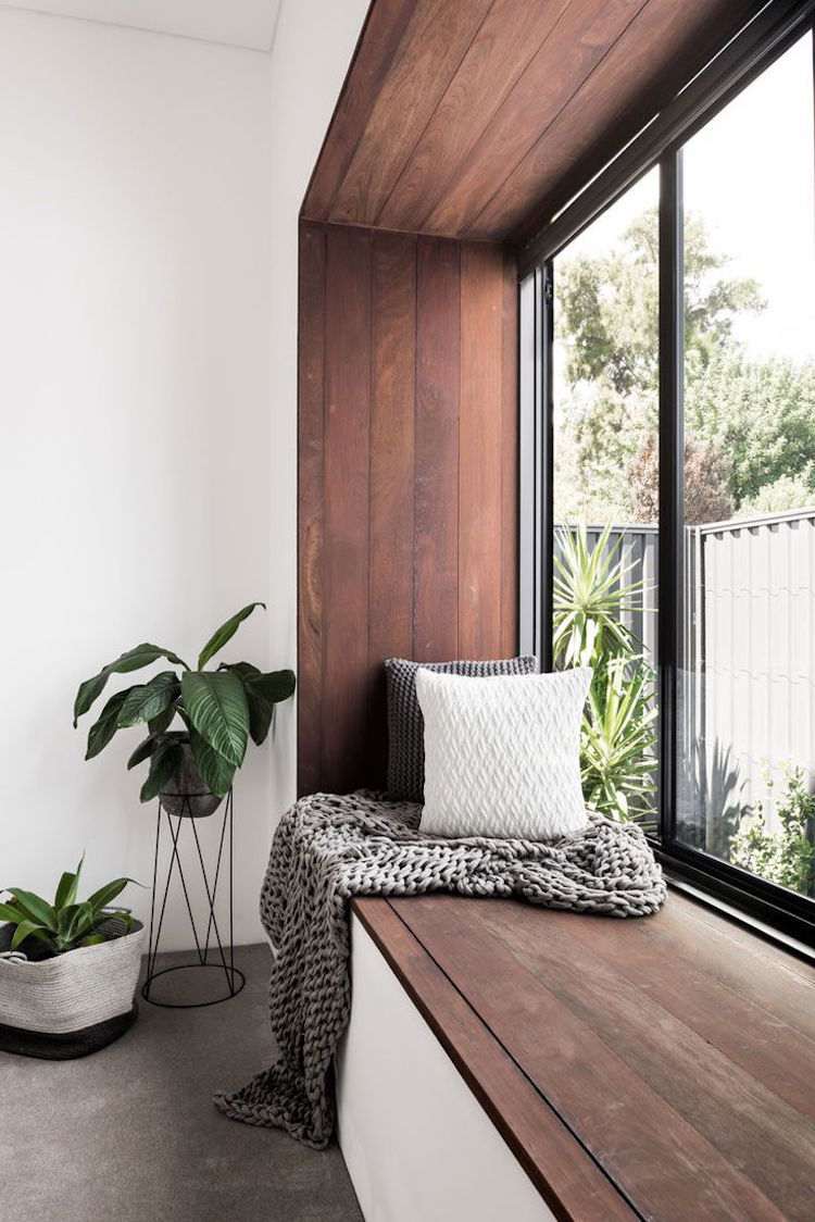 Vindueskarme til at sidde på -moderne-vindues sæde-træ-dekorative-puder